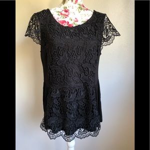 H&M black lace blouse